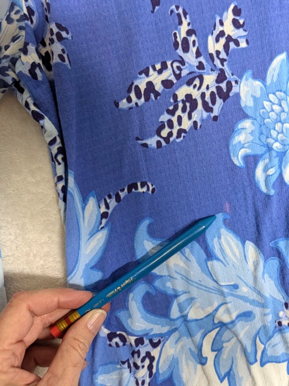Gottex Venetian Scroll Blue & White 1/4 Zip Tennis, Pickleball, Golf Womens Top - Picture 7 of 10